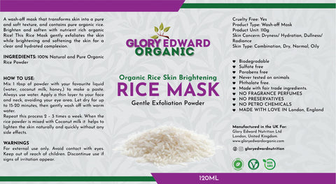 Glory Edward Organic Face Brightening Rice Face Mask - 120ml