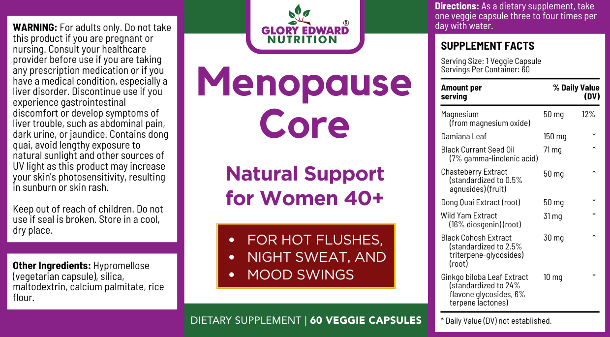Menopause Core+ Natural Support for Woman 40+