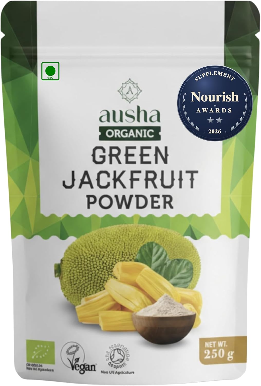 Ausha Organic Green Jack Fruit Powder (250g)