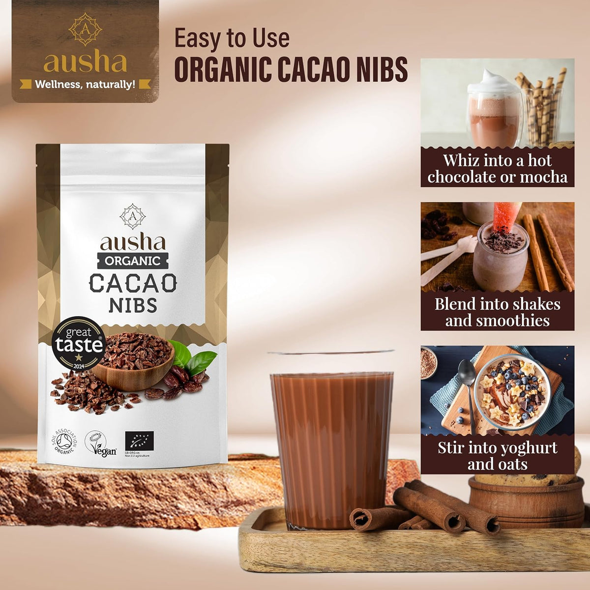 Ausha Organic Cacao Nibs (200g)