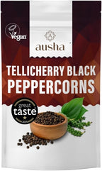 Ausha Organic Tellicherry Black Peppercorns (200g)