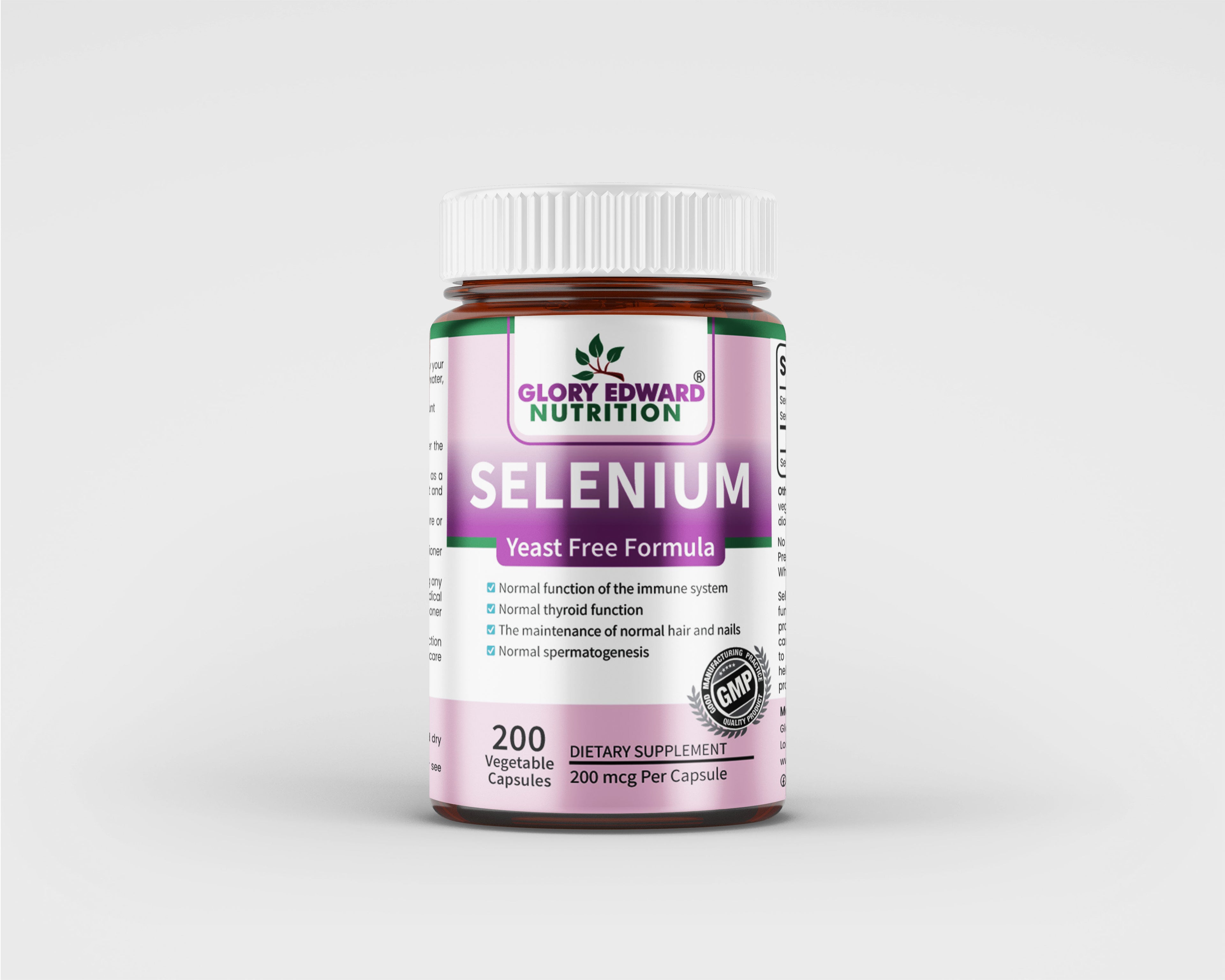 Glory Edward Selenium - 200mcg - 200 Vegetarian Capsules -