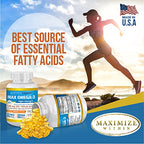 Max Omega 3 Fish Oil Pills – Triple Strength Fish Oil Supplement (2000 mg Total Omega 3 Fatty Acids: 600mg DHA + 800 mg EPA per Serving)MAX OMEGA