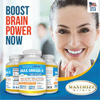 Max Omega 3 Fish Oil Pills – Triple Strength Fish Oil Supplement (2000 mg Total Omega 3 Fatty Acids: 600mg DHA + 800 mg EPA per Serving)MAX OMEGA