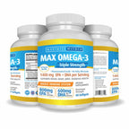 Max Omega 3 Fish Oil Pills – Triple Strength Fish Oil Supplement (2000 mg Total Omega 3 Fatty Acids: 600mg DHA + 800 mg EPA per Serving)MAX OMEGA