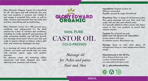 Glory Edward 100% Organic Cold Pressed Castor Oil