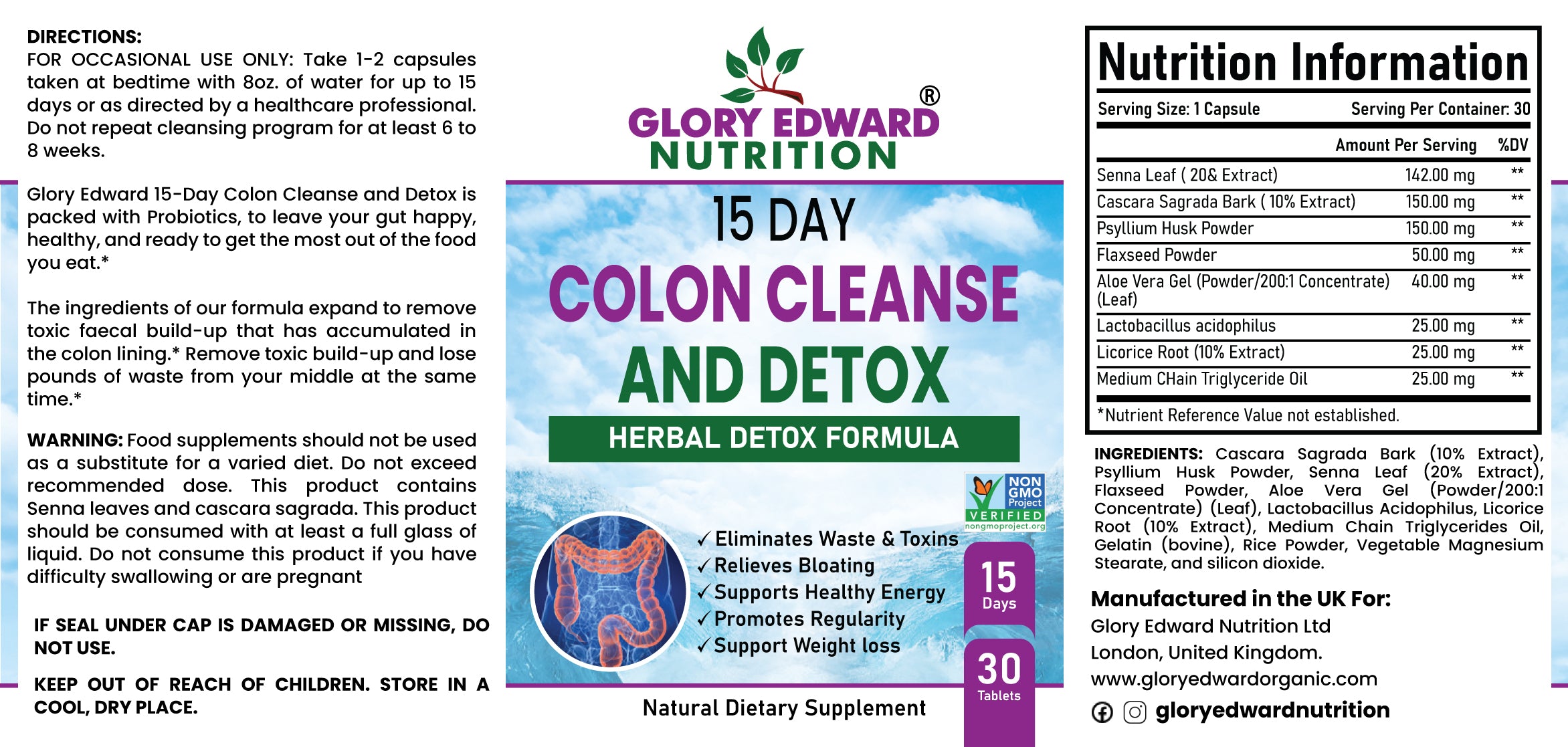 Glory Edward 15-day Colon Cleanse & Detox