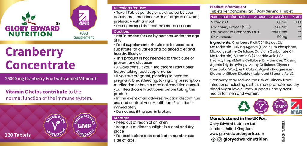GLORY EDWARD High Strength Cranberry 25,000mg