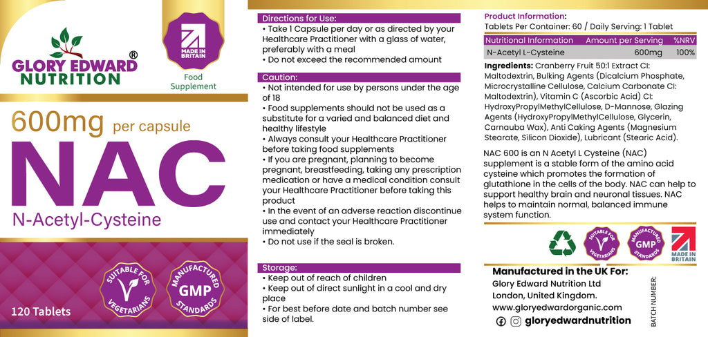 Glory Edward NAC 600MG N-Acetyl-L-Cysteine