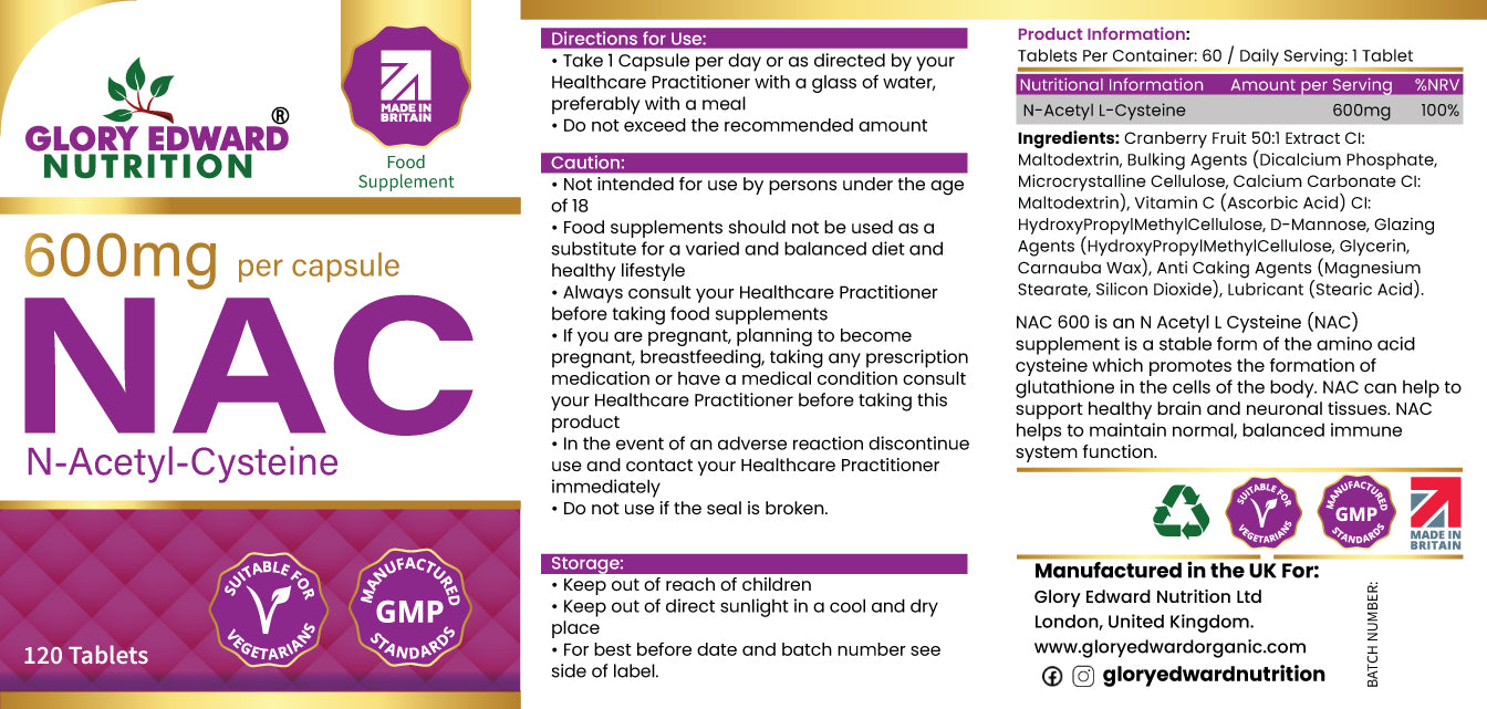 Glory Edward NAC 600MG N-Acetyl-L-Cysteine