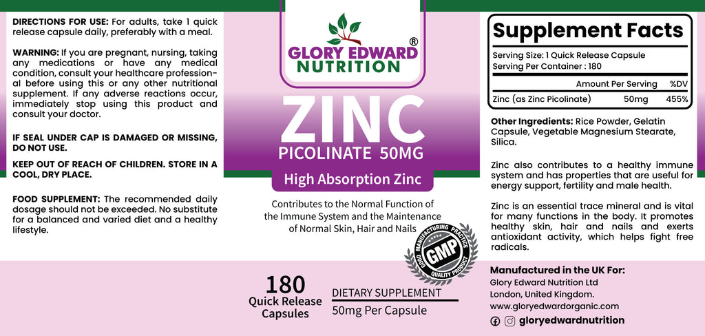 Glory Edward  Zinc  Picolinate 50mg