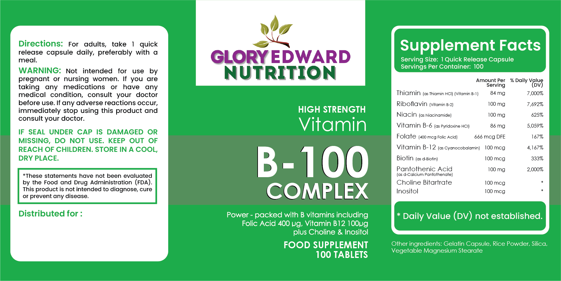 Glory Edward Vitamin B 100- Complex